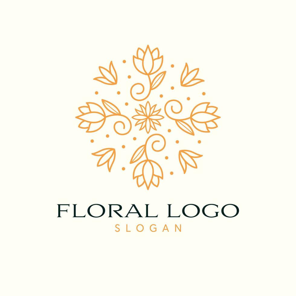 floral vetor logotipo Projeto. flores e folhas emblema. cosméticos logotipo modelo.