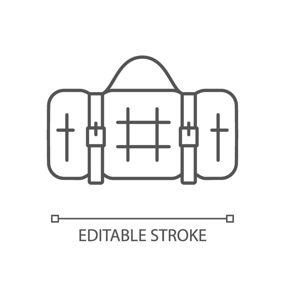 ícone linear de toalha de piquenique vetor