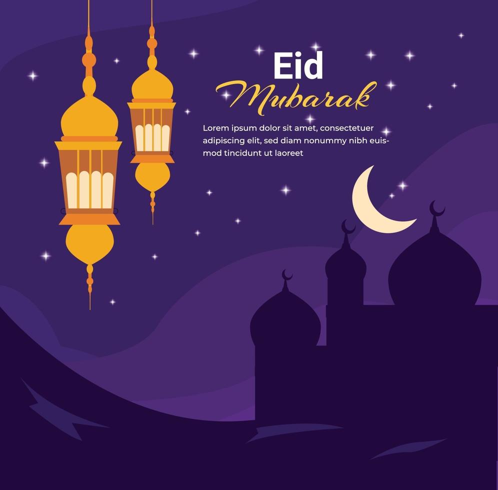 ilustração realista de eid mubarak vetor