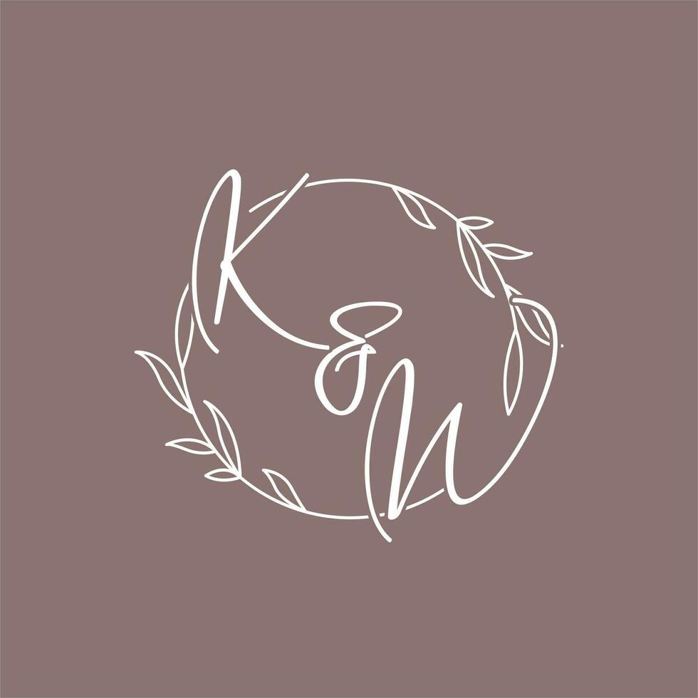 kw Casamento iniciais monograma logotipo Ideias vetor