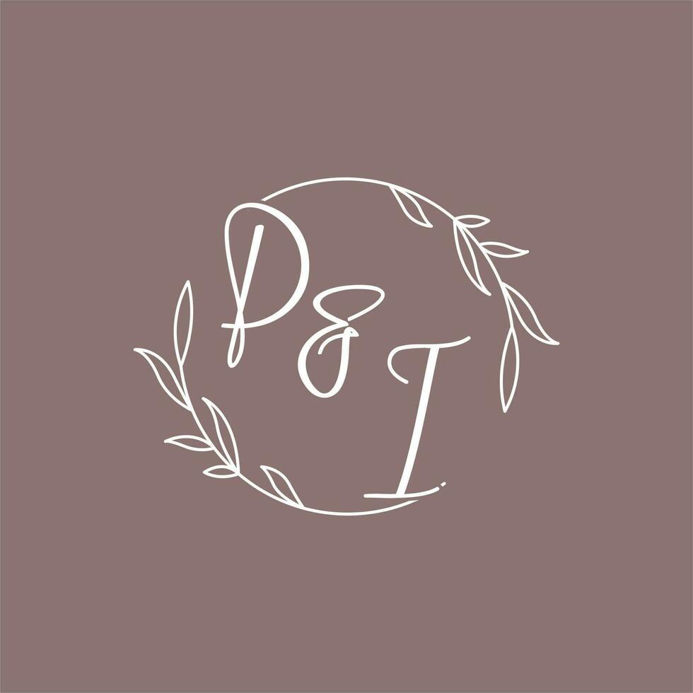 pi Casamento iniciais monograma logotipo Ideias vetor