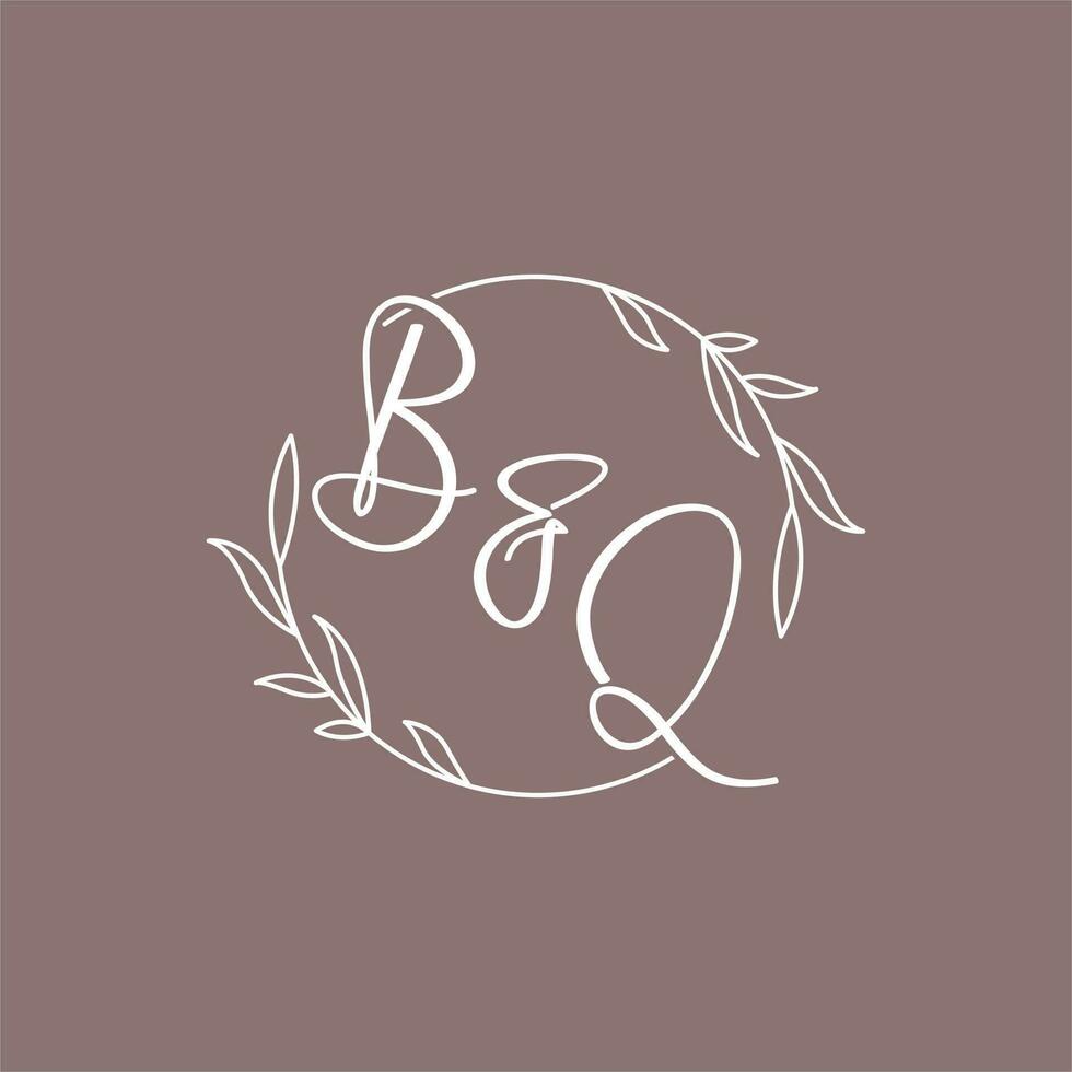bq Casamento iniciais monograma logotipo Ideias vetor