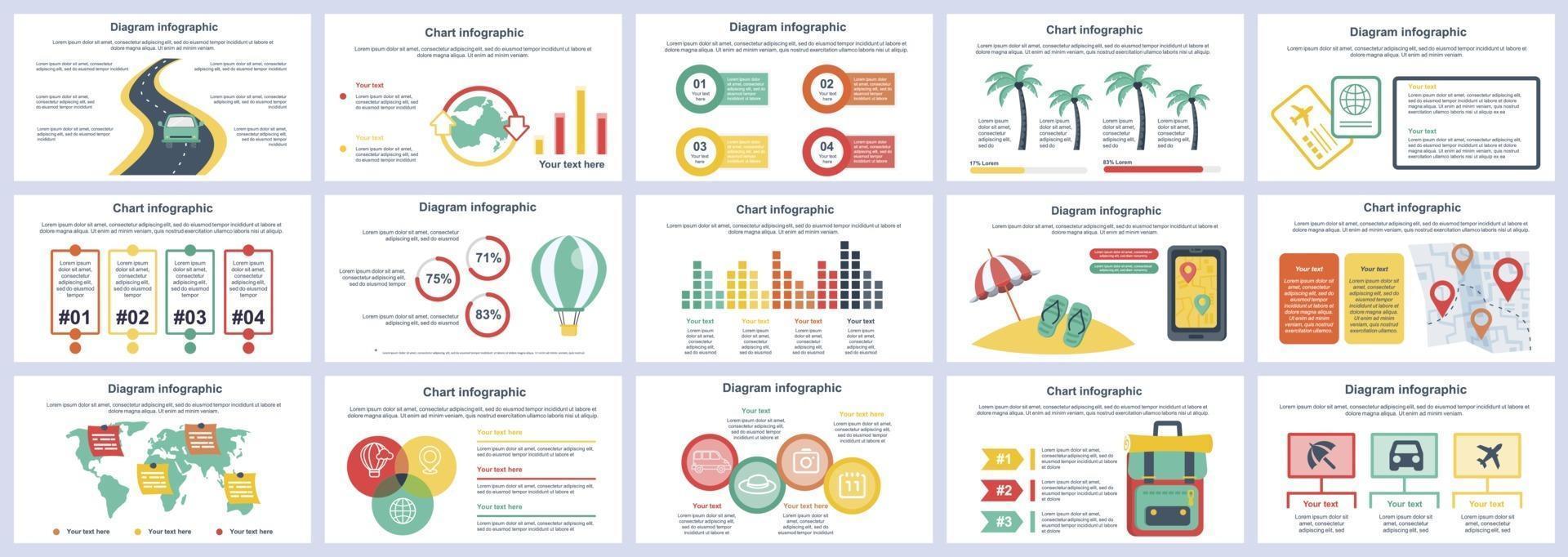 viagens férias infográficos apresentação slides modelo modelo de design de vetor