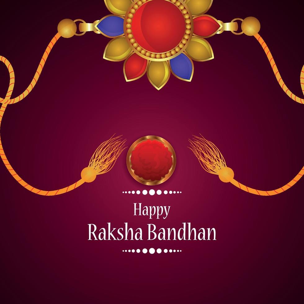 cartão comemorativo feliz raksha bandhan com ilustração criativa de rakhi vetor