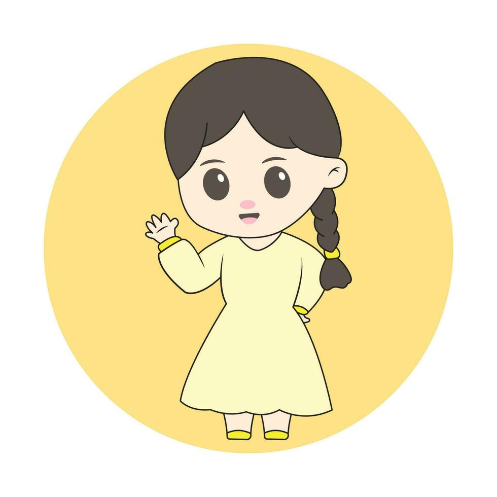 chibi menina o negócio mascote para logotipo vetor