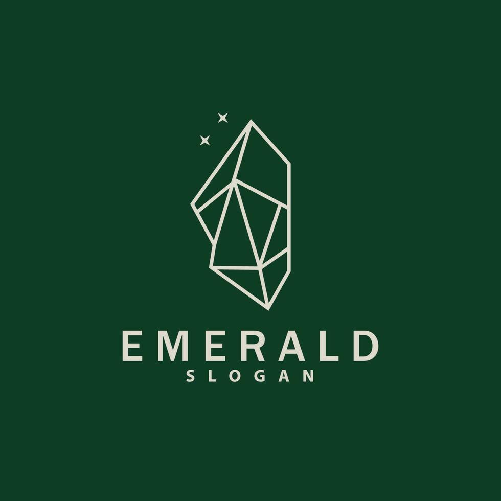 esmeralda logotipo, pedra preciosa vetor, luxuoso Prêmio vintage retro elegante projeto, diamante joalheria ícone, símbolo ilustração vetor