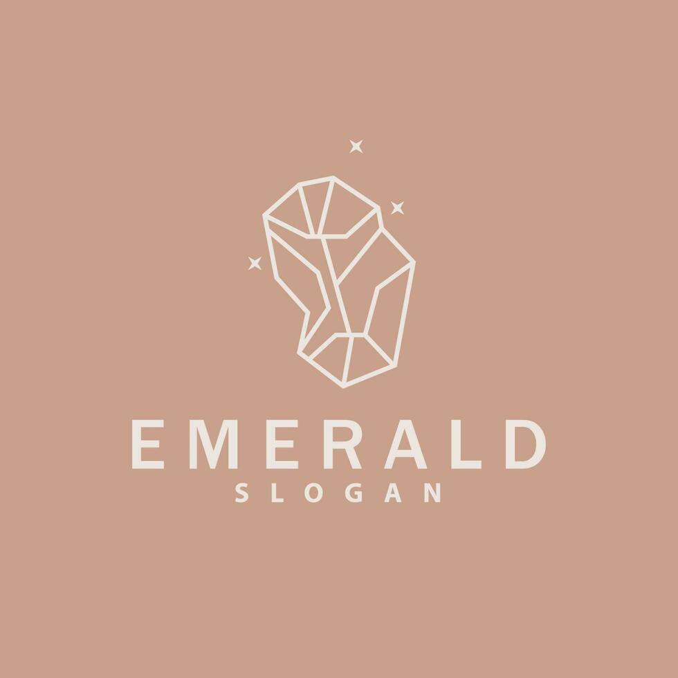 esmeralda logotipo, pedra preciosa vetor, luxuoso Prêmio vintage retro elegante projeto, diamante joalheria ícone, símbolo ilustração vetor