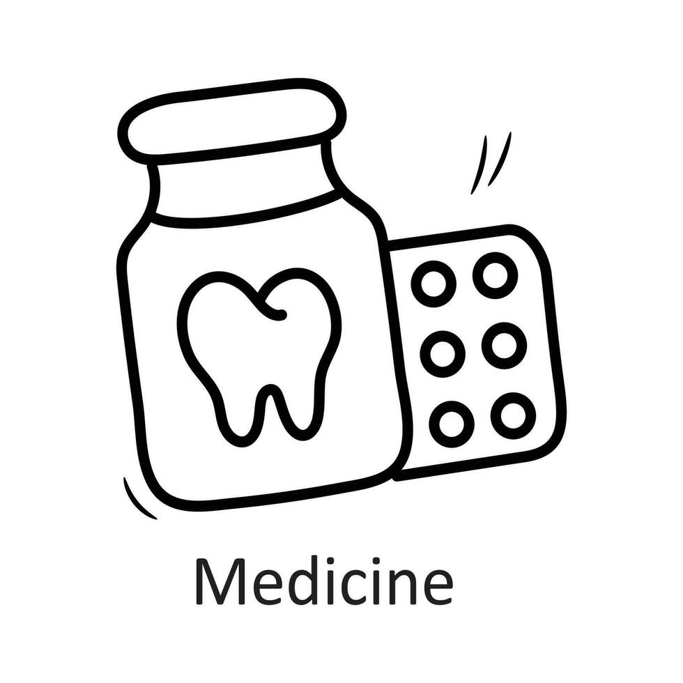 remédio vetor esboço ícone Projeto ilustração. dentista símbolo em branco fundo eps 10 Arquivo