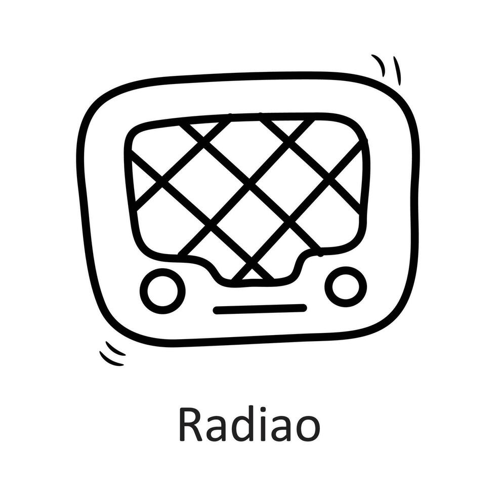 rádio vetor esboço ícone Projeto ilustração. família símbolo em branco fundo eps 10 Arquivo