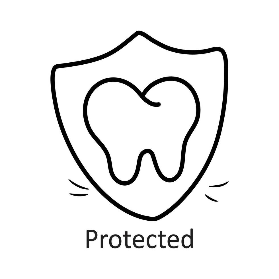 protegido vetor esboço ícone Projeto ilustração. dentista símbolo em branco fundo eps 10 Arquivo