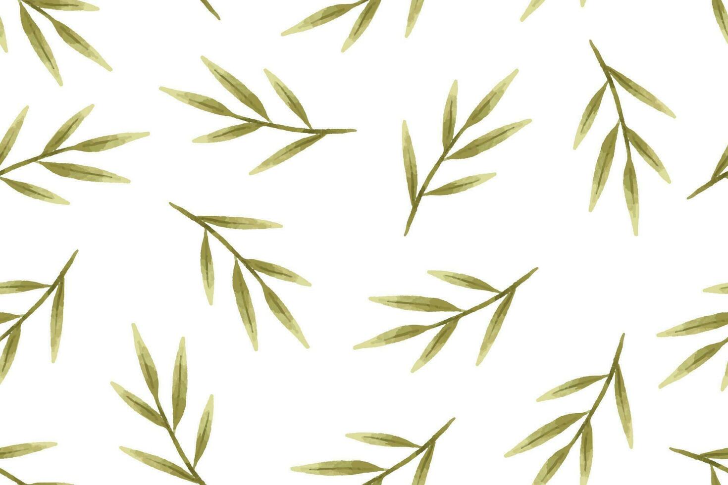 botânico desatado padronizar com galhos, folhas, ervas, ilustração vetor
