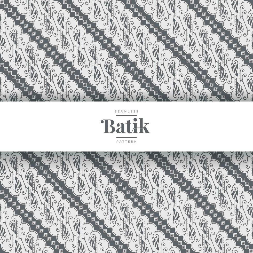 Preto e branco mão desenhado tradicional batik desatado padronizar vetor