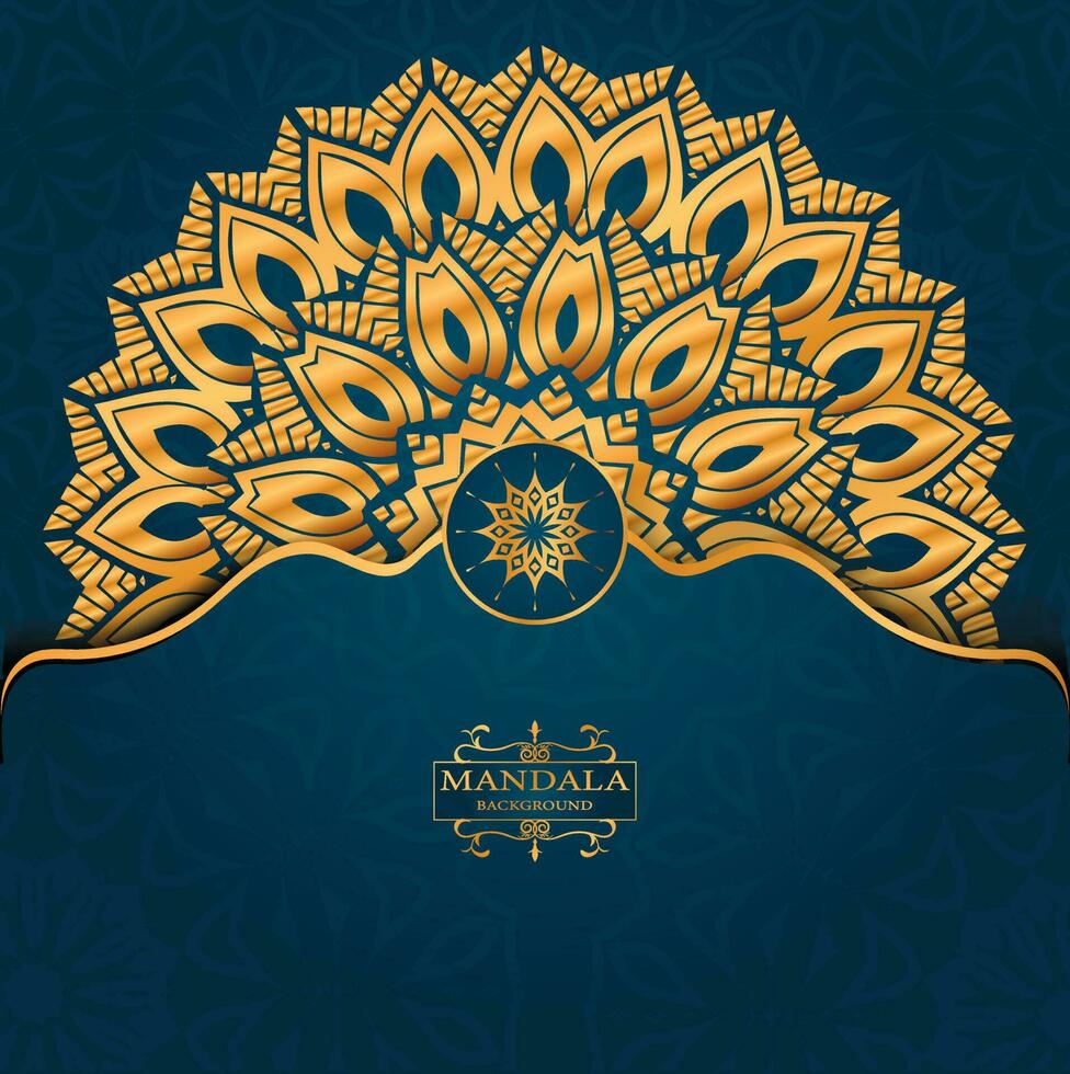 luxo mandala fundo com dourado arabesco padronizar árabe islâmico estilo vetor