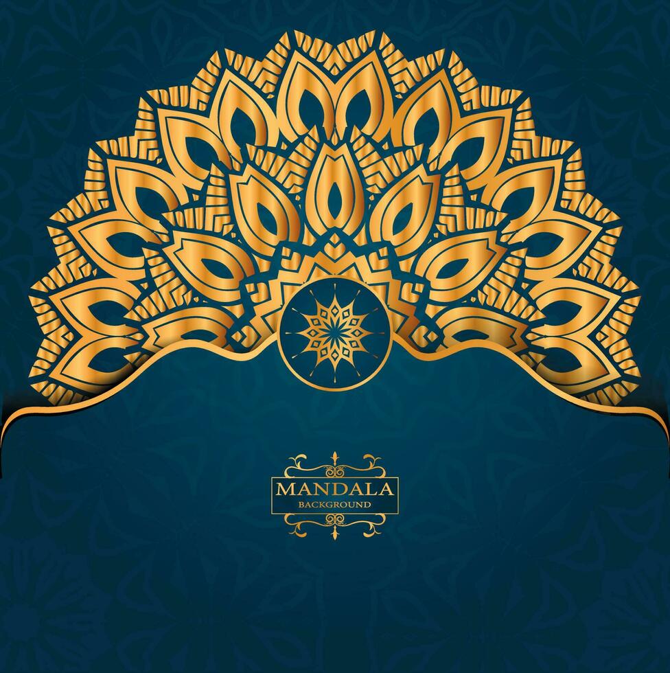 luxo mandala fundo com dourado arabesco padronizar árabe islâmico estilo vetor
