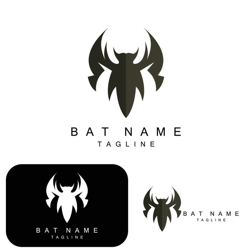 símbolo de vetor de logotipo de morcego de halloween animal noturno