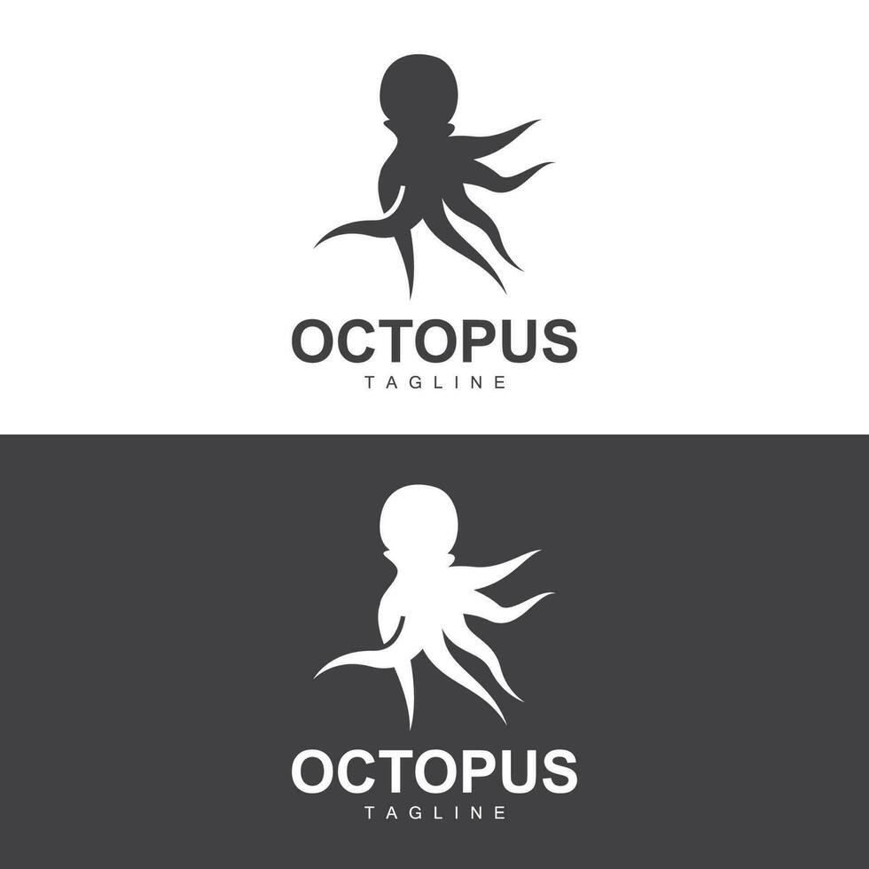 polvo logotipo, simples linha projeto, mar animal vetor japonês frutos do mar ingrediente, ícone símbolo ilustração