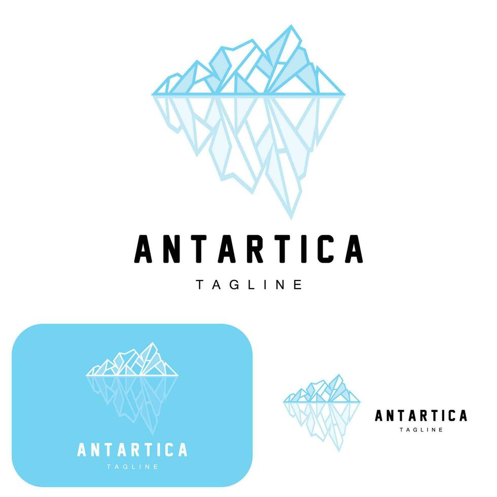 montanha logotipo, antártico iceberg logotipo projeto, natureza panorama vetor, produtos marca ilustração ícone vetor