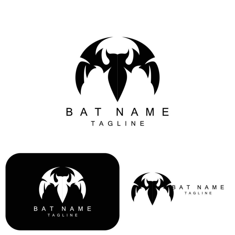 símbolo de vetor de logotipo de morcego de halloween animal noturno