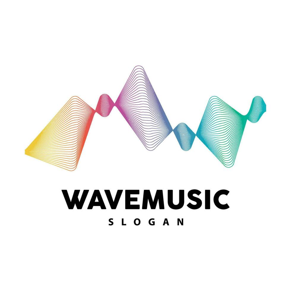 música onda logotipo, simples elegante gradiente linha projeto, música equalizador vetor, símbolo modelo ícone vetor