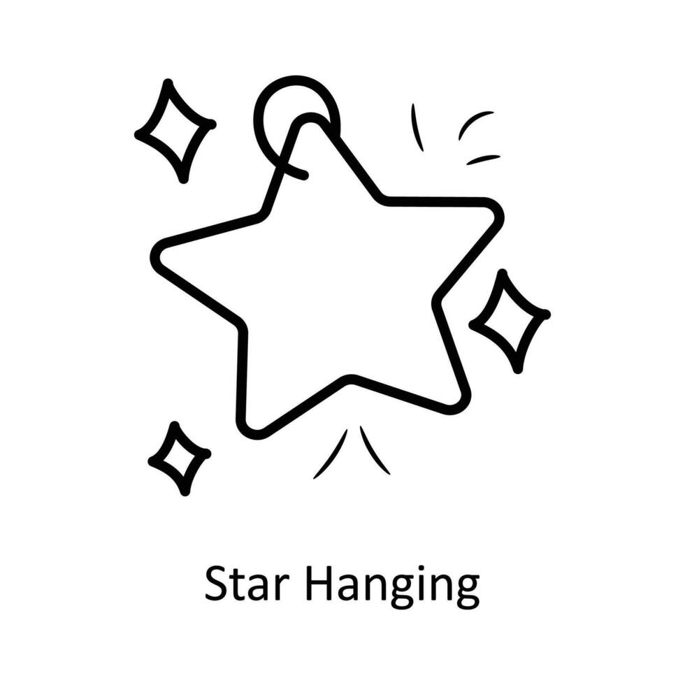 Estrela suspensão vetor esboço ícone Projeto ilustração. festa e comemoro símbolo em branco fundo eps 10 Arquivo