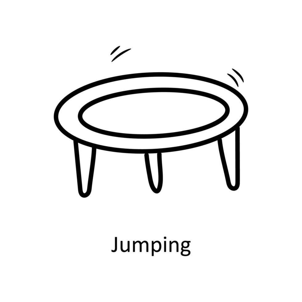 pulando vetor esboço ícone Projeto ilustração. olímpico símbolo em branco fundo eps 10 Arquivo