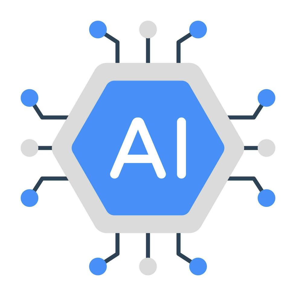 criativo Projeto ícone do artificial inteligência vetor