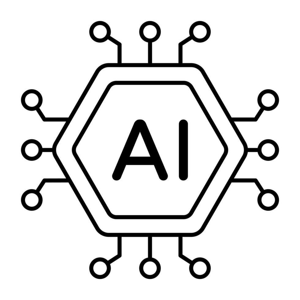 criativo Projeto ícone do artificial inteligência vetor