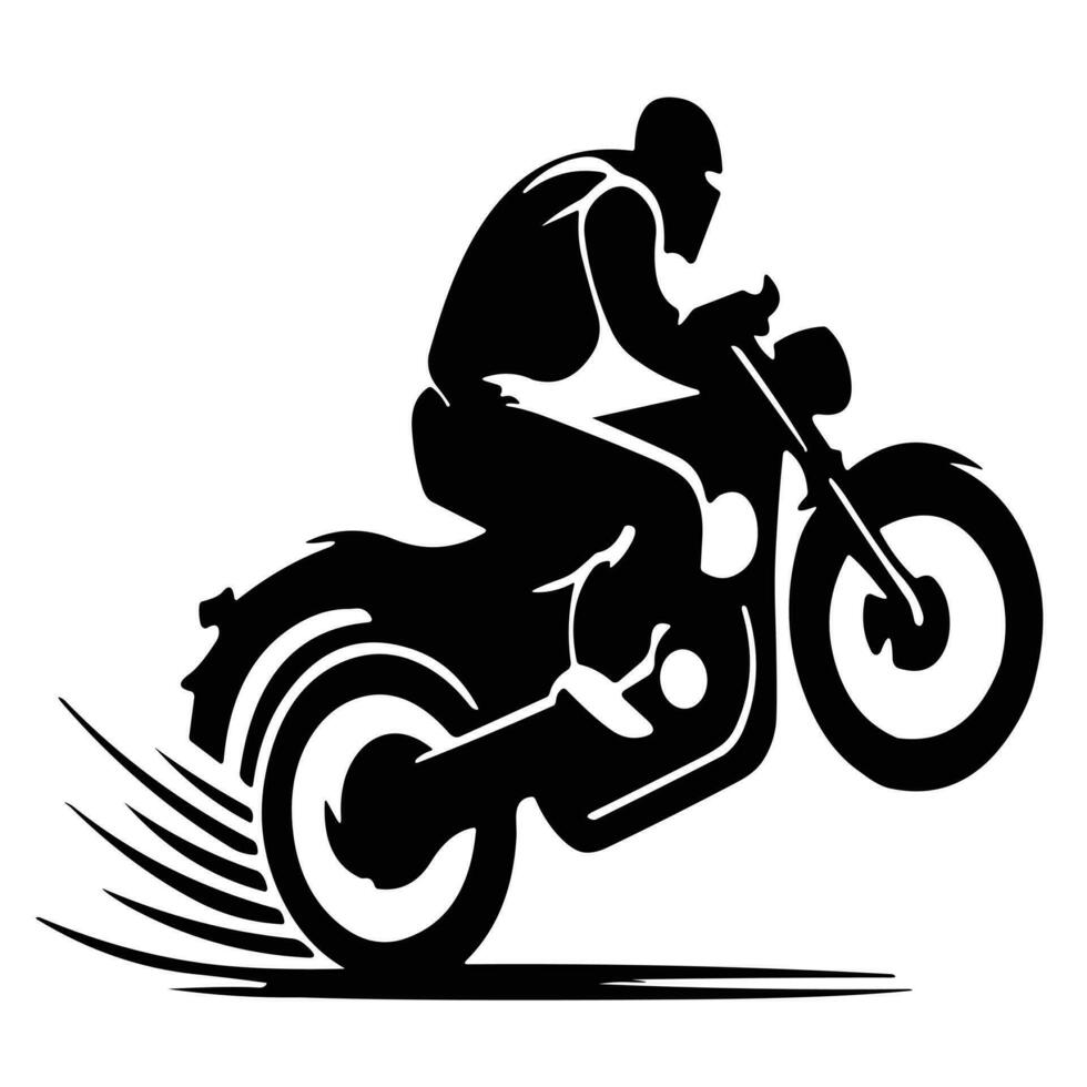 motociclista silhueta logotipo vetor