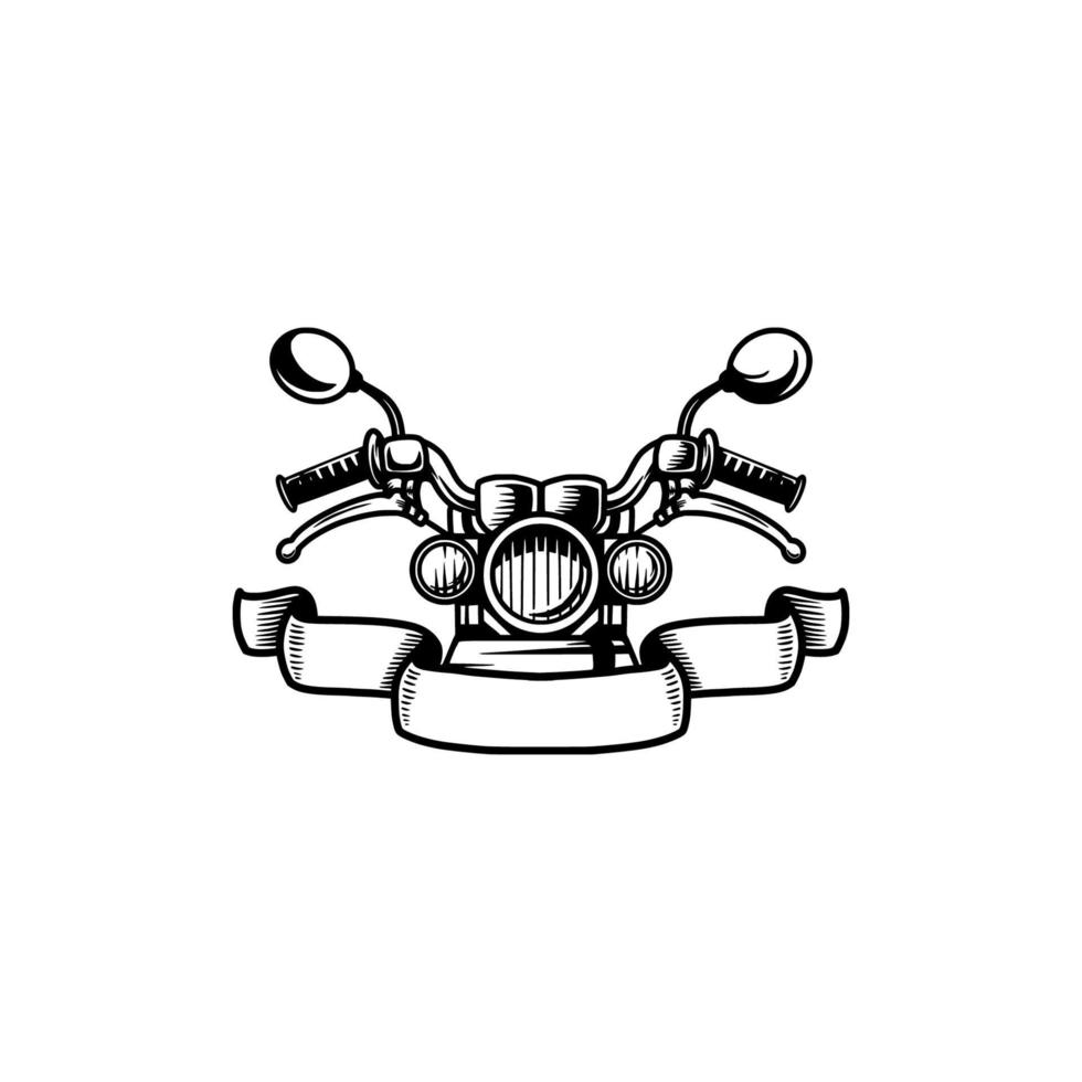 motocicleta retro ilustração vintage desenho desenhado à mão