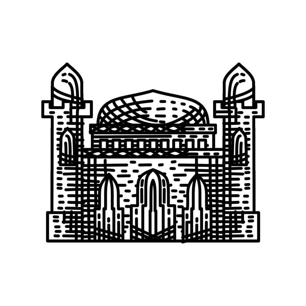 modelo de design de ilustração de ícone de linha de mesquita vetor