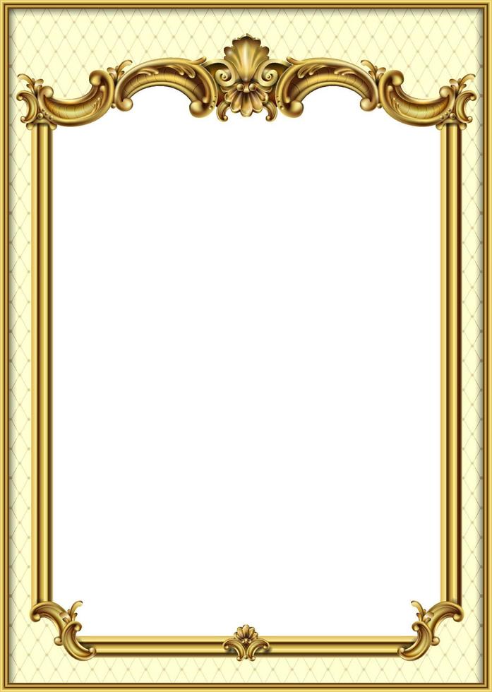 portal moldura dourada clássica vetor