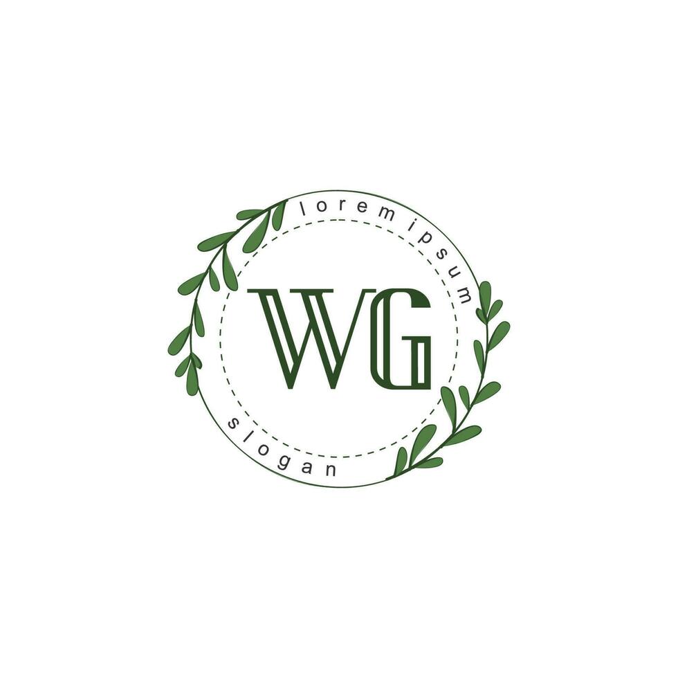 wg inicial beleza floral logotipo modelo vetor