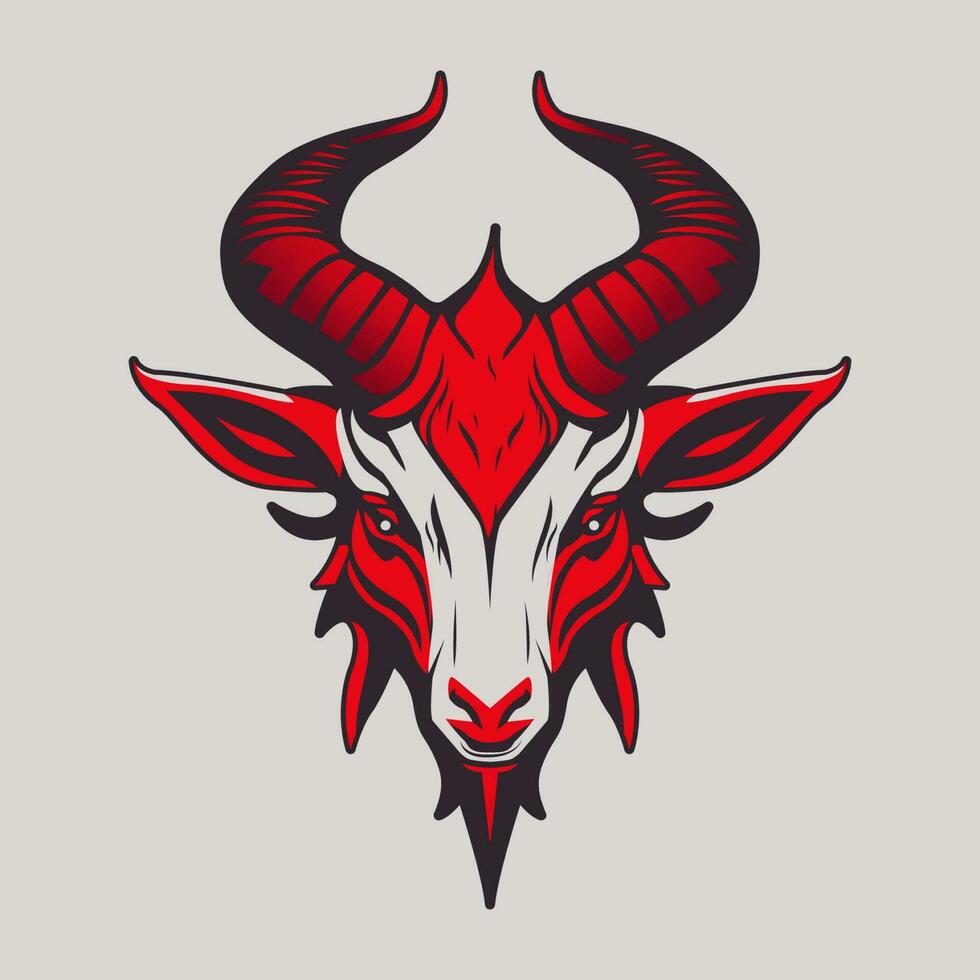 bode mascote logotipo para jogos e Esportes diabo estilo vermelho e Preto vetor