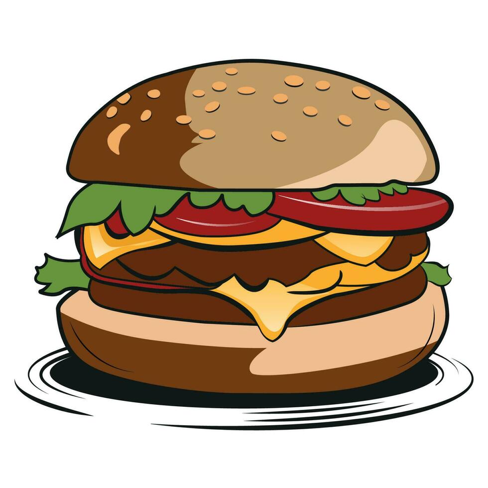 hamburguer vetor ilustração linha arte desenhando