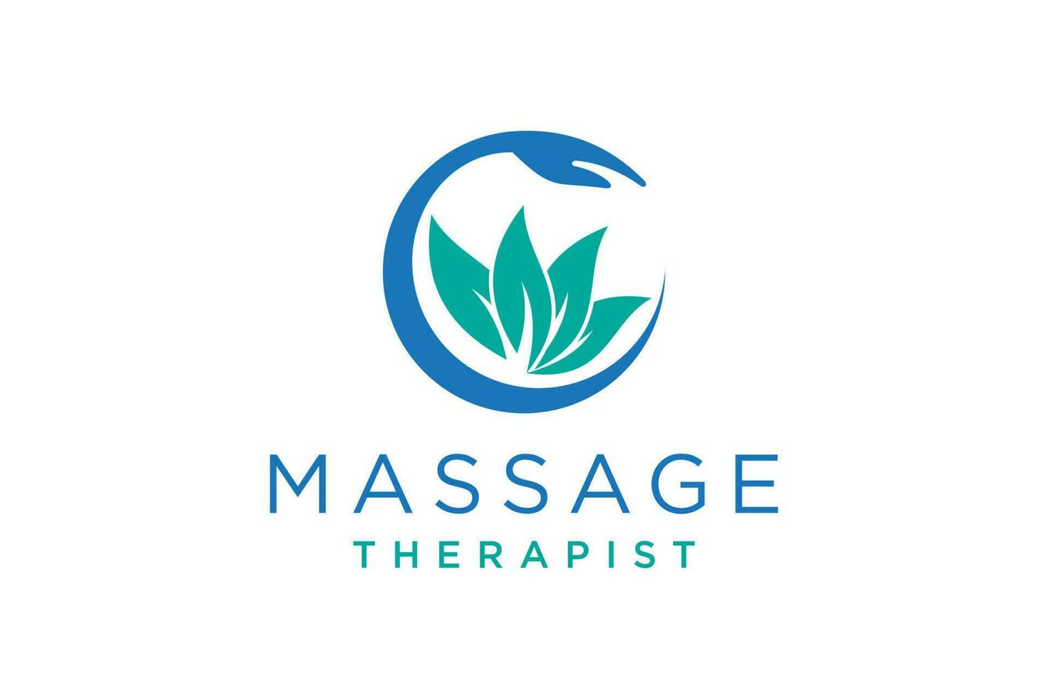 massagem logotipo Projeto. trabalho manual ou mão Cuidado. logotipo para uma beleza salão ou massagem. vetor