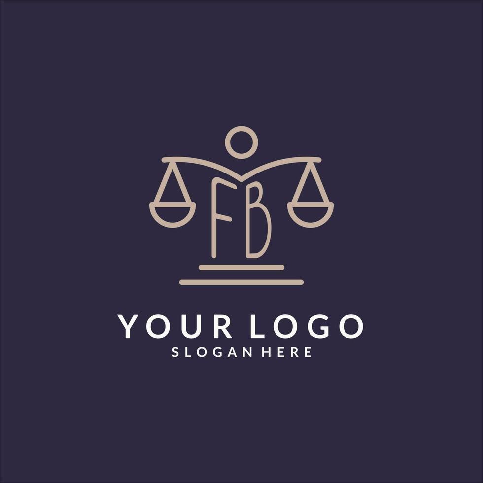 fb iniciais combinado com a balanças do justiça ícone, Projeto inspiração para lei firmas dentro uma moderno e luxuoso estilo vetor
