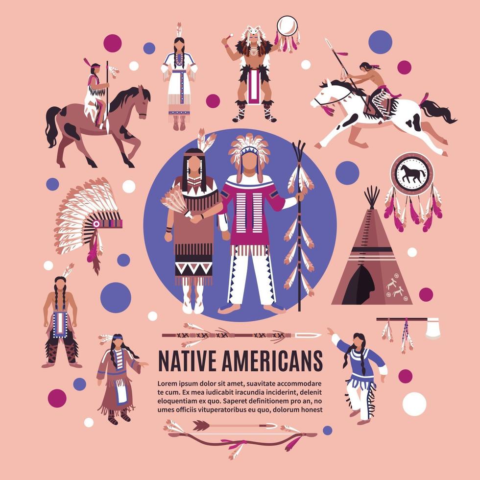 conceito de design de nativos americanos vetor