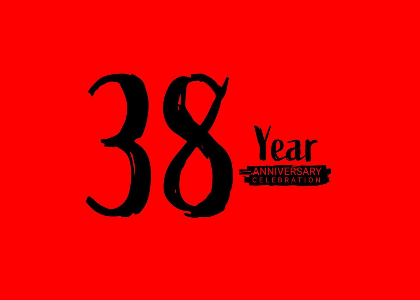 38 anos aniversário celebração logotipo em vermelho fundo, 38 número logotipo projeto, 38º aniversário logotipo, logótipo aniversário, vetor aniversário para celebração, poster, convite cartão