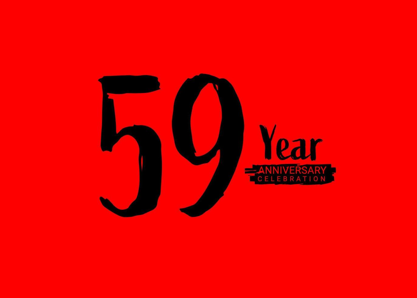 59 anos aniversário celebração logotipo em vermelho fundo, 59 número logotipo projeto, 59º aniversário logotipo, logótipo aniversário, vetor aniversário para celebração, poster, convite cartão