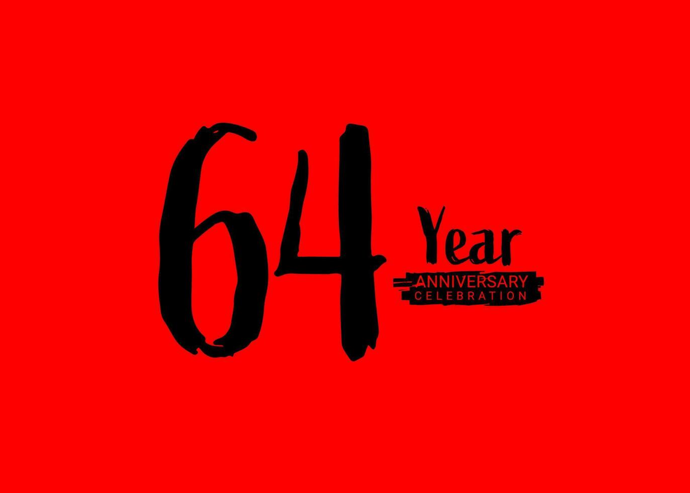 64 anos aniversário celebração logotipo em vermelho fundo, 64 número logotipo projeto, 64º aniversário logotipo, logótipo aniversário, vetor aniversário para celebração, poster, convite cartão