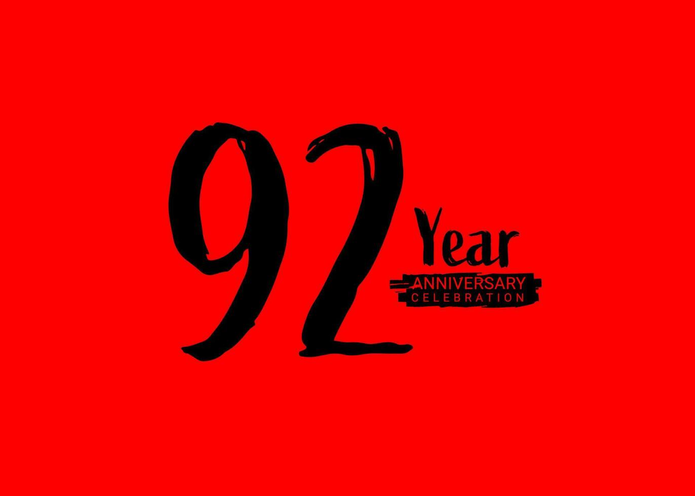 92 anos aniversário celebração logotipo em vermelho fundo, 92 número logotipo projeto, 92º aniversário logotipo, logótipo aniversário, vetor aniversário para celebração, poster, convite cartão