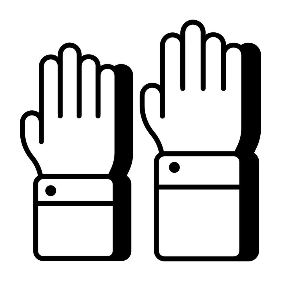 moderno Projeto ícone do mão elevado vetor