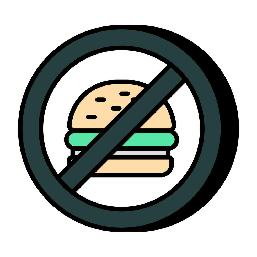 moderno Projeto ícone do não hamburguer vetor