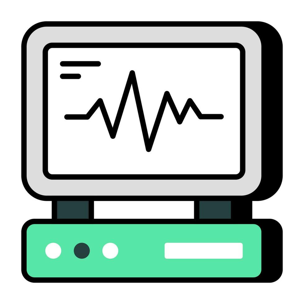 um ícone de design exclusivo do monitor ecg vetor