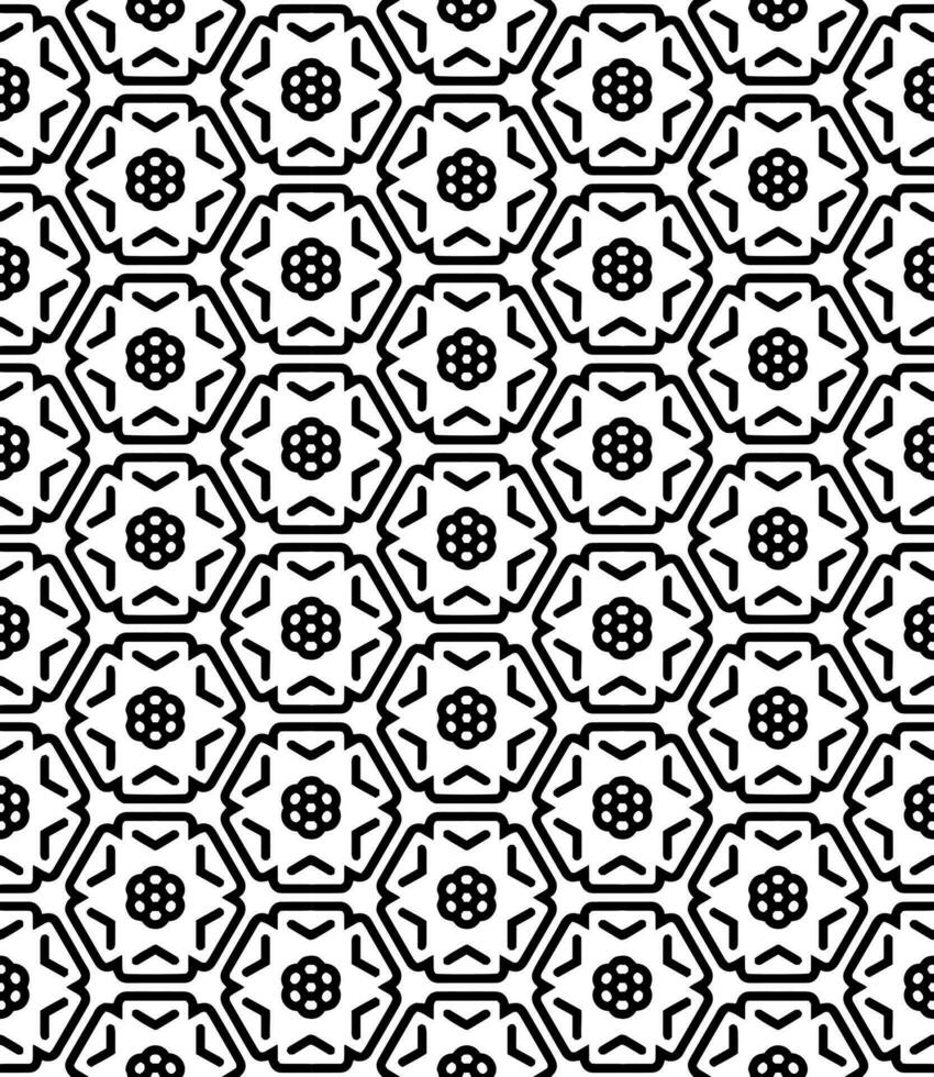 padrão abstrato sem emenda preto e branco. fundo e pano de fundo. design ornamental em tons de cinza. vetor