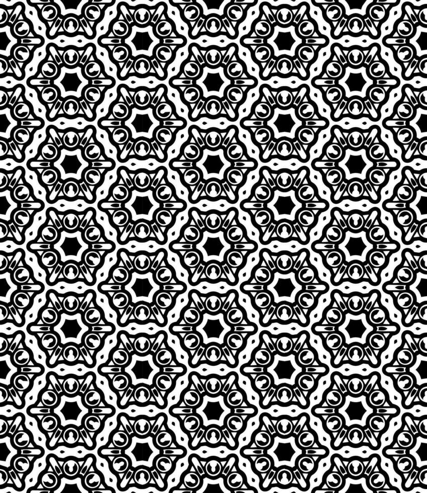 padrão abstrato sem emenda preto e branco. fundo e pano de fundo. design ornamental em tons de cinza. vetor