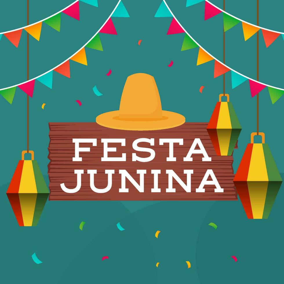 festa junina dentro plano Projeto ilustração vetor