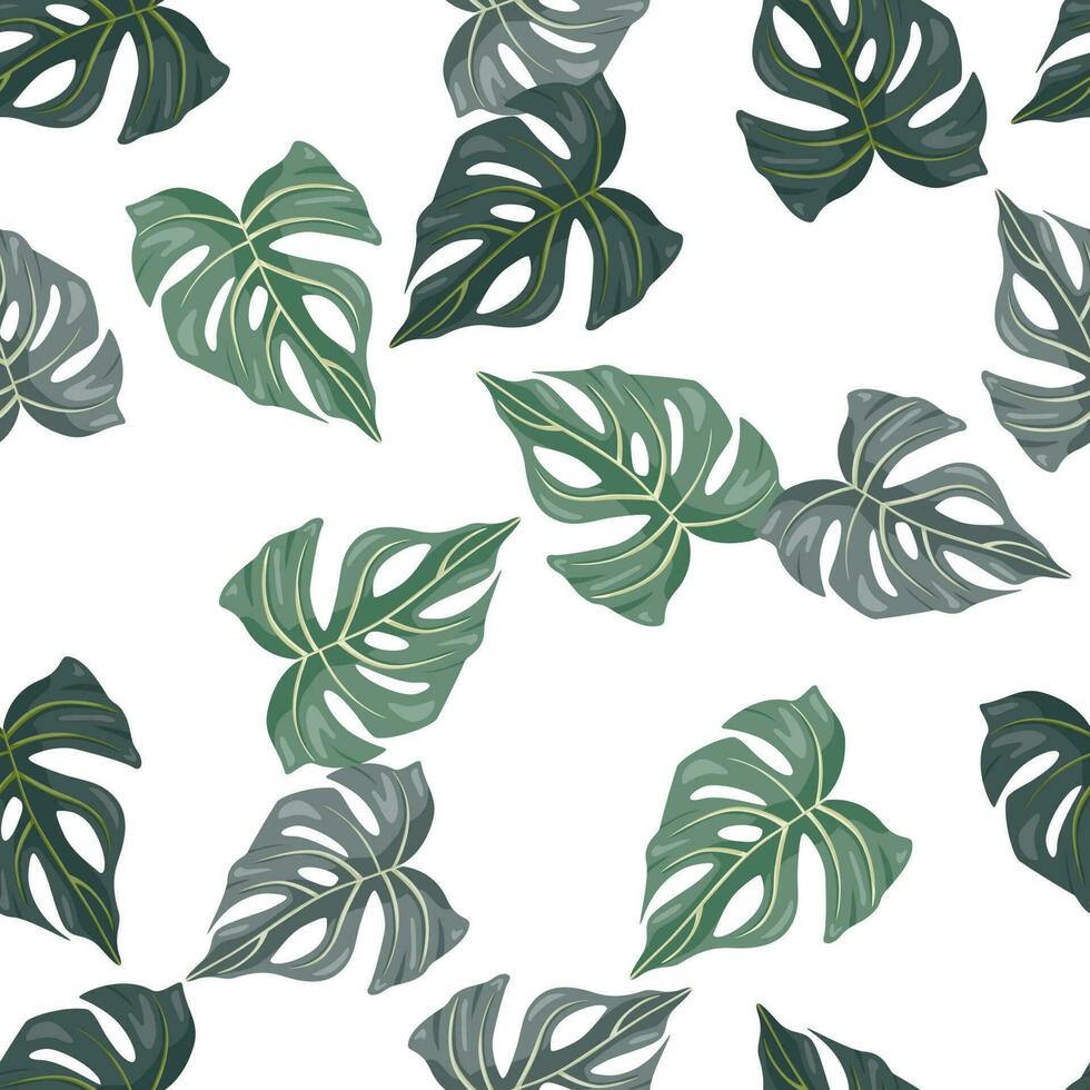 decorativo tropical Palma folhas desatado padronizar. selva folha desatado papel de parede. exótico botânico textura. floral fundo. vetor