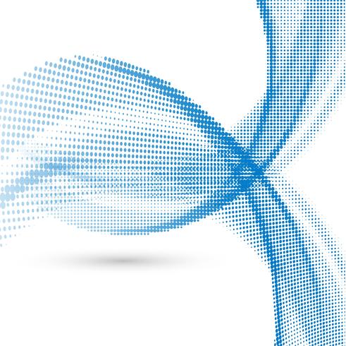 Fundo de onda de meio-tom moderno azul vetor