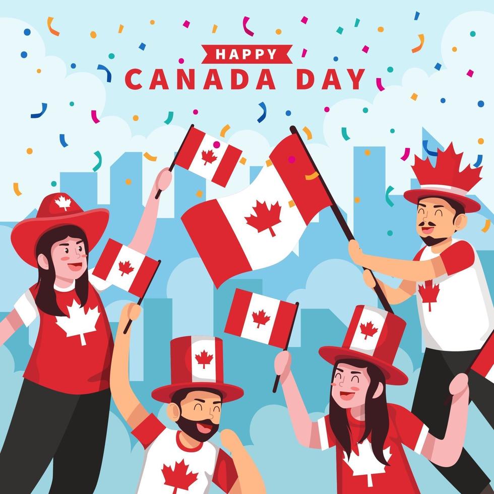 feliz celebração do dia canadense vetor